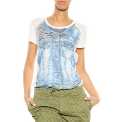 T-Shirt Twin Set blue-white